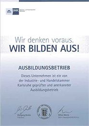 Ausbildungsbetriebs Zertifikat